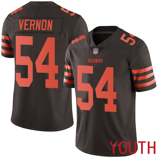 Cleveland Browns Olivier Vernon Youth Brown Limited Jersey #54 NFL Football Rush Vapor Untouchable->youth nfl jersey->Youth Jersey